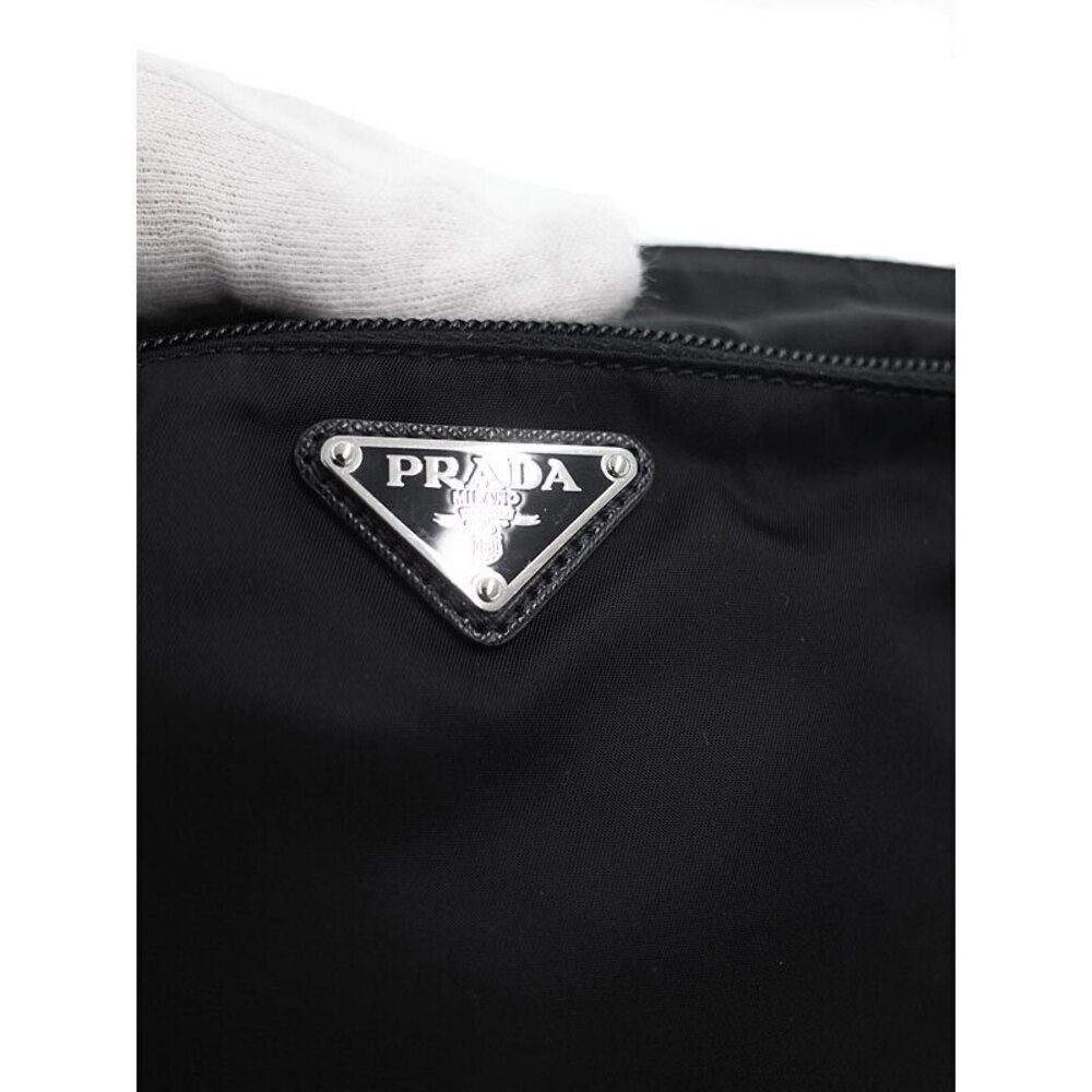 Prada messenger Crossbody saffiano bag Tessuto Black Leather Nero - Picture 5 of 9